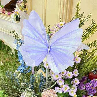 1 pieza Mariposa artificial grande de seda para decoración de pared, boda, cumpleaños, habitación, exterior y patio, decoración DIY