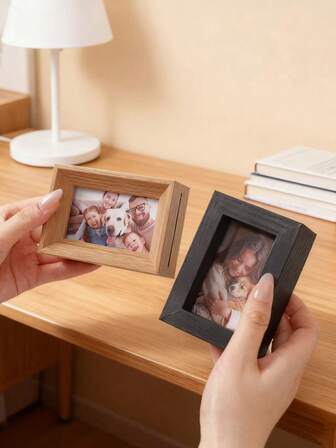 3-tums minifotoram, minimalistisk skrivbordsfotoram för hem och kontor, rymmer 2 foton, kreativ inredning