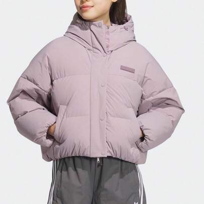 Adidas Jaqueta Adidas Trefoil Feminina, Jaqueta Casual Acolchoada e Quente para o Inverno