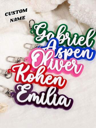 Custom Backpack Keychain Name Tag, Personalized Acrylic Name Keychain, Customized Acrylic Name Tag, Fashionable, Colorful, Cute, Simple, Kawaii, Unique Personalized Customized Gifts, Suitable As Christmas Gifts, Valentine's Day Gifts, DIY Customized Birthday Gifts, Anniversary Gifts, Couple Gifts, Mother's Day Gifts, Wedding Gifts, Bridesmaid Gifts, Party Gifts, New Year Gifts, Best Friend Gifts
