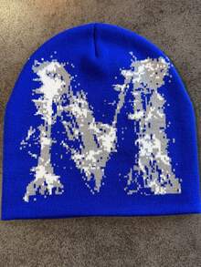 1pc These Men's Knit Beanies With Bold "M" Graphic Patterns Come In Multiple Colors, Offering A And Warm Design, Making Them Ideal Fashion-Forward Winter Headwear - Multicolor - View 10