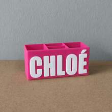 3D Printed Custom Name Pen Holder - Personalized Engraved Office Desk Gift - Multicolor - View 3
