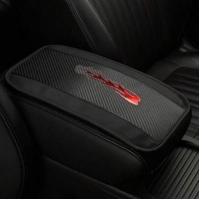 Flame PU Leather Sponge Car Central Armrest Pad