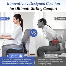 ZIKEE Gel Seat Cushion For Office Chair And Car Seat With Ergonomic Zoning, Memory Foam Chair Cushion For Sciatica, Lower Back, Tailbone Pain Relief And Intimate Ventilation, Non-Slip & Airy Cover - màu đen - Xem 4
