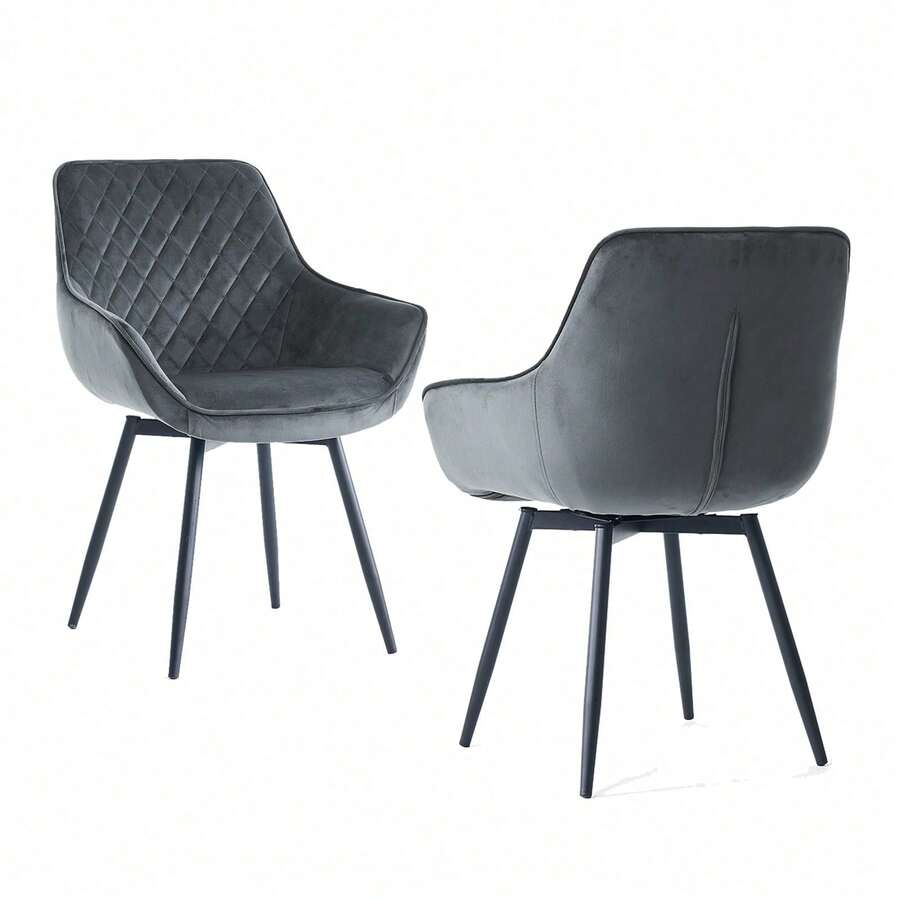 2pcs krzesło Łatwy montaż,fotele restauracyjne,Wielofunkcyjny Krzesła do szaty,Miękkie i wygodne, odpowiednie do salonu i sypialni - Szary - Zobacz 1