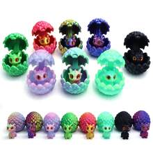 Juego de figuras coleccionables de huevo de dragón eclosionando en 3D - Escultura de arte fantasía en degradado rosa y morado, Mini dragón lindo en el interior, Decoración de animal 3D sorpresa, Acento para oficina ejecutiva en el hogar, Regalo de cumpleaños único para amantes de la fantasía, Decoración de criatura mítica peculiar - Negro - Ver 2