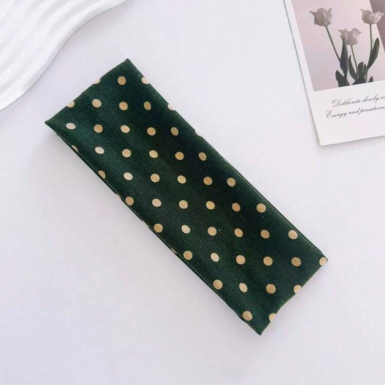 1/3pcs Set New Polka Dot Headbands, Fashion Dot Makeup Face Mask Headband, Sports & Casual Hair Accessories Summer Outfits - Multicolor - View 17