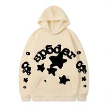 SPSDER Letter Hoodie Couple Spider Web Sweatshirt Top Sweatshirt - 14 - Xem 8