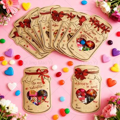 1 Set Valentine's Day Candy Card Paper Bags, Includes "Happy Valentine's Day", "Be My Valentine", "Miss You", "You Are So Sweet" Card Paper Bags, Suitable For Valentine's Day Decoration, Party Decoration, Confession Decoration, Wedding Decoration, Valentine's Day Gift For Lover
