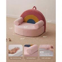 Chair Comfy, Foam Chair With Soft Teddy Plush, Reading Chair With Cute Arclet Designs - Blush Pink