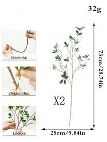 1PC/2PCS/3PCS/4PCS 73cm Artificial Eucalyptus Leaves, Fake Plant Eucalyptus Stem With 3 Forks For Christmas Green Plants, Home Wedding Table Center Decor, Faux Flower Stem Farmhouse Home Decor Fall Decoration, Spring Decor,Home Vase Thanksgiving Table Centerpieces Harvest Festival Decoration Christmas Decorations Room Decor