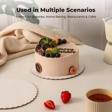 Fit Meal Prep 20 Pack Cake Boards, 10 Inch Round Gold Cake Circles, Disposable Pizza Circles Cake Pan Base Stand For Desserts And Pastries, Greaseproof Cardboard Cake Rounds For Cake DIY, Birthday - ColorB - 查看 6