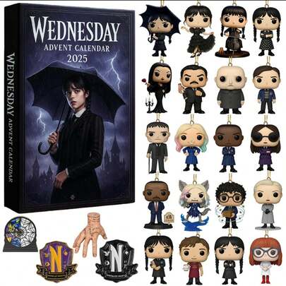 Calendario natalizio di 24 giorni con ciondolo acrilico piatto 2D