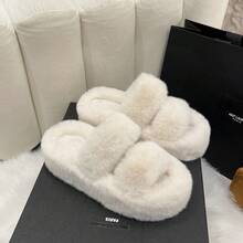 1pc Plush Slippers, New Home Slippers For Autumn/Winter 2025, Soft Bottom Lightweight Fluffy Slippers, Actual Size Runs Small By 1 Size Insulation,Galentines,Puppy,Carnival,Party Decorations - Multi-color Platform Sole - View 7