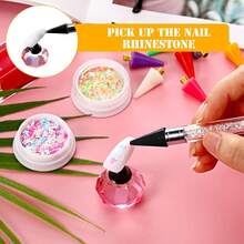 16/21Pcs Nail Rhinestones Picker Replacement Wax Head Tips Rhinestone Picker Tool Wax Tip For Nail Dotting Pen