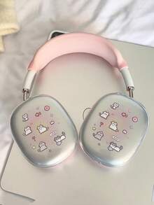 1pc Pixel Cat Design Max Headphone Case, Protective Cover For Over-Ear Headphones - Multicolor - View 5