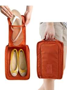 1pc Foldable Handheld Shoe Bag, Travel Storage Pouch, Multifunctional Waterproof Beach Travel Shoe Bag - Multicolor - View 1