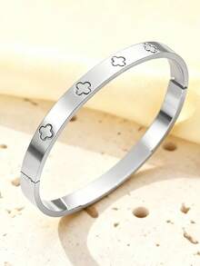 18K镀金不锈钢幸运花手链，情人节送给她的贴心礼物