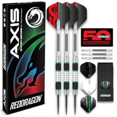 Axis Green Edition 24 Gram Tungsten Darts Set With Flights Shafts And Wallet
