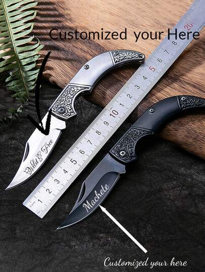 Personalized Customized Camping Knife Folding Knife Fruit Knife Men's Portable Knife Is Very Suitable For Outdoor Camping Hunting Survival Pocket Knife, Men's Tool Gift