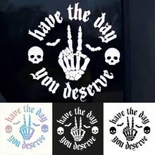 1pc Cool Multi-Color Skeleton Hand Car Window Sticker, With A Visually Striking Skeleton Hand Design As The Core, Breaking The Monotony Of Traditional Car Stickers, While Also Showcasing A Unique Aesthetic Attitude. It Also Has Practical Advantages Such As Waterproof, Weatherproof, And Easy Installation, Allowing Your Car To Stand Out Effortlessly In Traffic. - Multicolor - View 2
