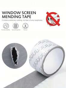 1 Roll Of Window Screen Repair Tape, Self-Adhesive Mesh Tape, Insect And Mosquito Netting, Strong Self-Adhesive Window Screen Repair Tape For Repairing Holes, Window Screen Repair Patch, Covering Holes And Tearing Insect And Mosquito Netting. - Multicolor - View 2