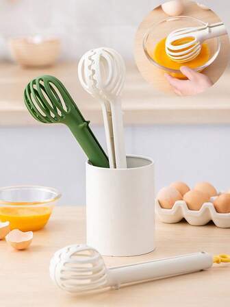 3-In-1 Multifunctional Manual Egg Beater, Whisk, Food Clip For Kitchen Baking, Mixing, Stirring, Beating Eggs, Lifting Noodles