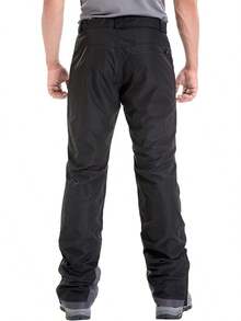 Clothin Men's Insulated Ski Pant Fleece-Lined Waterproof Snow Pants - Black - View 4