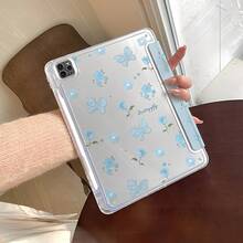 DANYCASE 蝴蝶图案透明后盖 Y 型折叠保护壳，兼容 iPad A16 2025、Air 11/13、M2/M3、Pro 11/13、M4 2024、Air 4/5/10 代 10.9、Pro 11 代 9 代 8 代 7 代 10.2、Pro 12.9 代 4 代 5 代 6 代 - 潑墨蝴蝶 - 查看 5