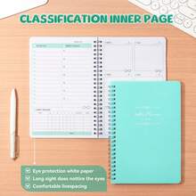 1 Stück undatierter Planer Notizbuch, 54 Seiten Wochen-/Tagesplaner, Zeitmanagement Datingplaner, wasserfester Einband zum reibungslosen Schreiben, Planer für das neue Jahr 2026, Weihnachtsgeschenk für Freunde und Familie - mehrfarbig - Übersicht 19