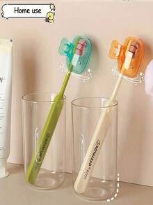 4/6/8个装塑料易挤压手动牙膏分配器，适用于浴室牙膏和洗面奶手动挤压器，四季通用，纯色，轻巧，无需电源，非常方便旅行、户外活动，是理想的浴室清洁工具，与牙刷架完美搭配。 - 彩色 - 查看 12