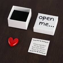 1 Charming "Open Me" Surprise Gift Box Featuring A Resin Heart And "I Love You" Message Card – Perfect For Birthdays, Weddings, Anniversaries, Valentine's Day, And Special Occasions - 愛心小禮盒 - 查看 4