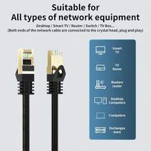 Outdoor Cat 6 Ethernet Cable 40M/130 FtFTP-550MHZ-Shielded CAT6 RJ45 Network LAN Waterproof Direct Burial Internet Cord 40M Round Black - 40M - View 7
