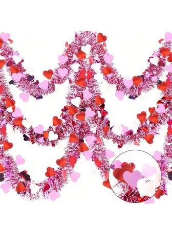 1pc 200cm/78.74in Heart Shaped Ribbon Decor, Suitable For Proposal/Confession Site Decoration, Wedding Room Decor, Wedding Ceremony Decor, Restaurant Atmosphere Decoration