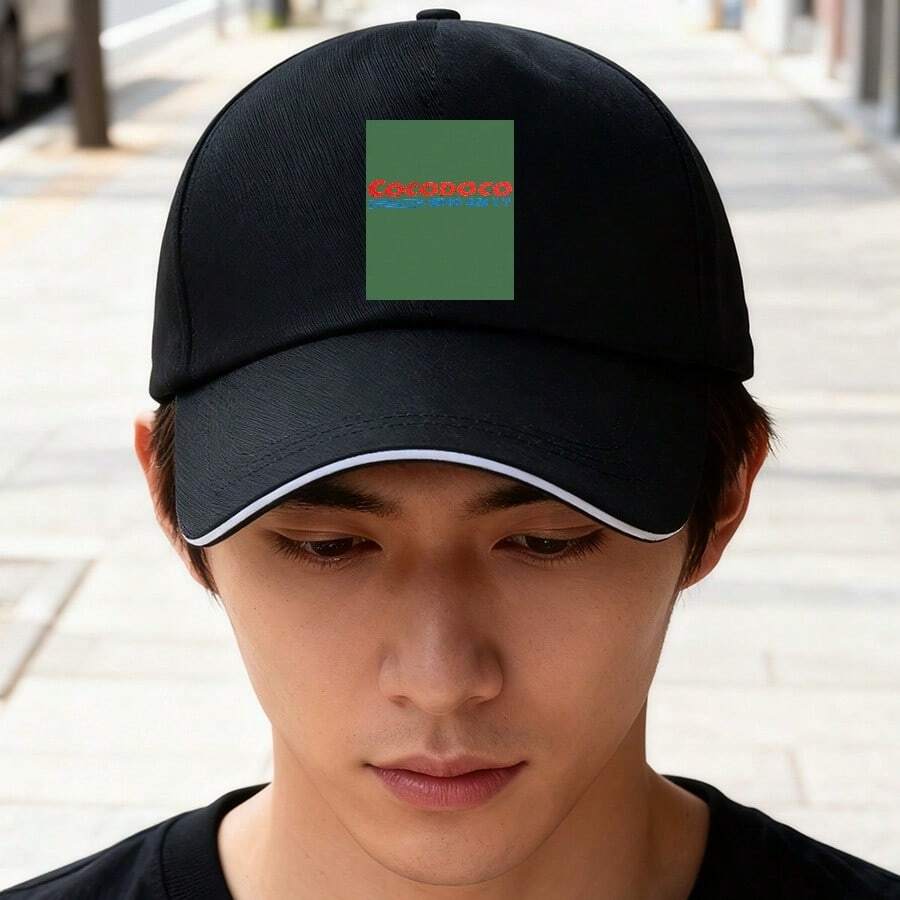 Black cap with a green Cocodoco logo, compact and easy to use, a summer accessory hat sports snapback cap Duckville cap unisex ball cap graphic print snapback fashionable large head around retro duck cap visual Baseball cap small head around low cap breathable low cap baseball cap - ãã©ã㯠- ãã§ãã¯ãã 1