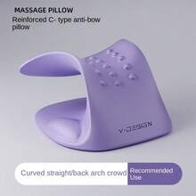 The C-Shaped Cervical Massage Pillow Is A Home-Use Cervical And Neck Shoulder Simulation Human For Kneading And Massaging, And Is Convenient To Carry - Màu tím hoa cà - Xem 6