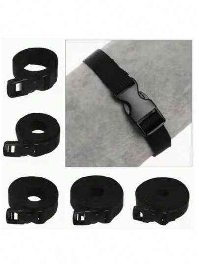 1 pieza Correa de sujeción de nailon resistente de 0,5 ~ 3 M con hebilla de leva, kit de viaje, herramienta de camping al aire libre, correas para tienda de campaña/saco de dormir, correas para equipaje, correas para artículos complementarios, correas para artículos varios, adecuado para empacar equipaje, colchón, cojín, almacenamiento de alfombras, caminata al aire libre, correas para bicicleta