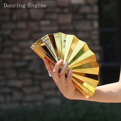 Dancing Engine Borsa clutch da sera di lusso e di design, lucida, a forma di ventaglio, borsa da donna alla moda e divertente, borsa da sera