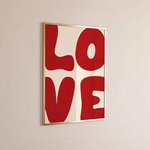 1 szt., płótno ścienne, oprawiona dekoracja ścienna, plakat z motywem miłosnym w stylu vintage, dekoracja ścienna z motywem miłosnym, plakat w stylu art déco z lat 70., wyrazisty druk typograficzny, dekoracja walentynkowa w kształcie serca, sztuka retro walentynkowa, plakat walentynkowy, prezent walentynkowy, sztuka miłosna, dekoracja walentynkowa, wystrój ślubny - Wielokolorowe - Zobacz 2