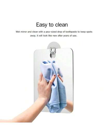 Waterproof Fog Proof Square Bathroom Spiegel Integrated Razor Holder view 8