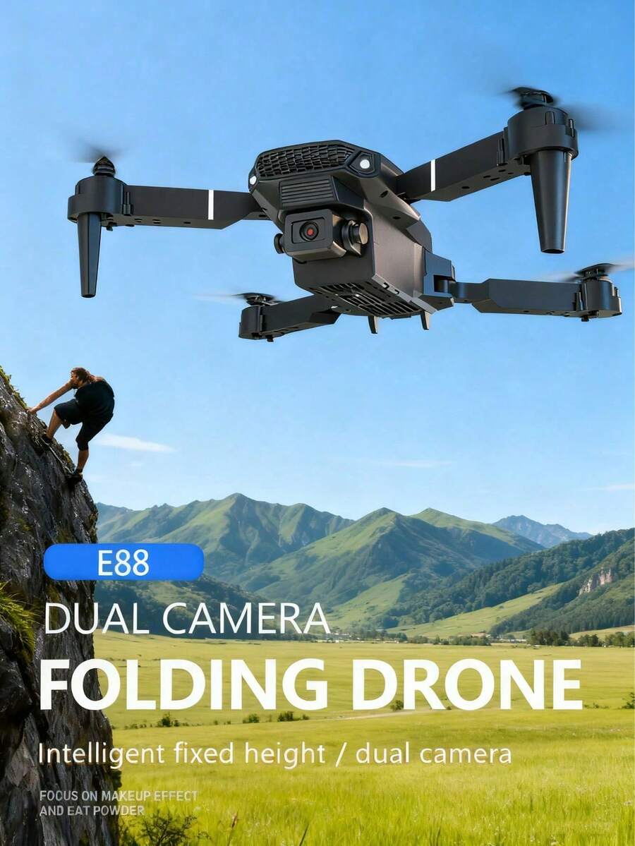 Avión de juguete teledirigido con cámara dual de alta definición, cuadricóptero, dron, fotografía aérea, evasión inteligente de obstáculos, estabilización óptica