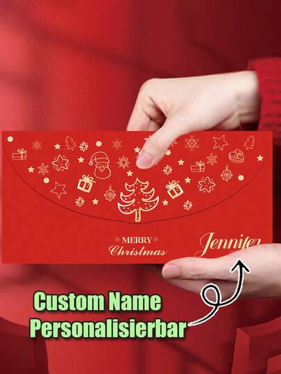 Sobres de regalo personalizados, sobres de dinero/efectivo navideños, sobres de dinero con diseño de lámina dorada para fiestas/vacaciones/Año Nuevo/familia/amigos, sobres rojos, adecuados para la decoración del Año Nuevo chino, entrega de sobres rojos y coleccionables únicos, sobres rojos festivos para efectivo, regalos, pequeños obsequios - Decoración de fiestas y del hogar - Compatible con la mayoría de las ranuras de correo estándar, diseño de sobres festivos, gráficos navideños exquisitos, impresión de alta calidad