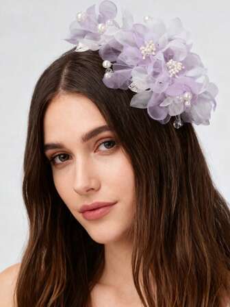 1 st handgjord vintage hårnål med persikoblomma, elegant blommig håraccessoar för sommar, fotografering, framträdande, Hanfu-kostym