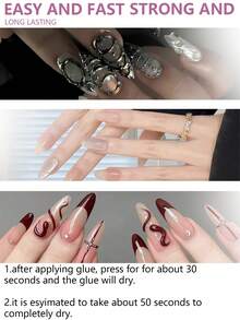 Nail Glue, Super Strong Nail Glue For Acrylic Nails Long Lasting Professional Nail Tip Glue For Press On Nails Bond For Acrylic Nails Adhesive Nail Glue For False Nail Tips 2g/0.07OZ/PCS