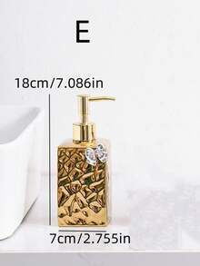 1set Ceramic Bowknot Refillable Pump Bottles, Modern Luxury Style For Home, Hotel, Bar, Restaurant - Gold & Silver Glossy Home Bathroom Decor Fall Decor Back To School