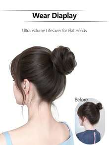 Elegante chignon sintetico con molletta per capelli da donna, in fibra sintetica resistente alle alte temperature, versatile per tutti i tipi di capelli, design aderente per uso quotidiano e occasioni speciali