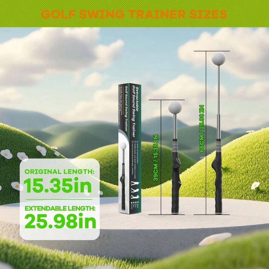 Retractable Swing Trainer, Warm - Training Aid, Grip Trainer, Right - Handed Strength Tempo Training Chipping Hitting, Accessories Men - Người thuận tay phải-Đen - Xem 1