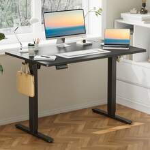 Sweetcrispy Electric Standing Desk, Height Adjustable Sit Stand Up Desk, Computer Workstation Rising Home Office Gaming Table With Memory Preset Splice Board - 黑色 - 查看 2