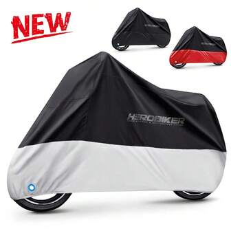 1件装摩托车防水罩 黑色越野摩托车罩 骑行保护 摩托车罩 防紫外线 防水防晒 摩托车配件 M-4XL 适用于摩托车自行车 骑行者礼物