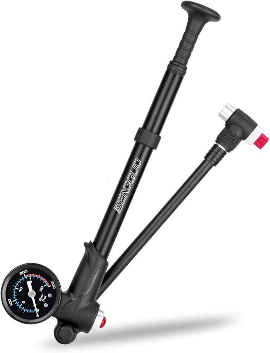 JOYID Bomba de Choque para Bicicleta con manómetro 300PSI, inflador de neumáticos de Bicicleta de Alta presión, Bomba de Aire para Horquilla de Bicicleta y suspensión Trasera - 1 - Ver 1